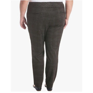 Dalia Black Plaid Pull-On Women's Ponte Pant 4-Way Stretch Fabric New